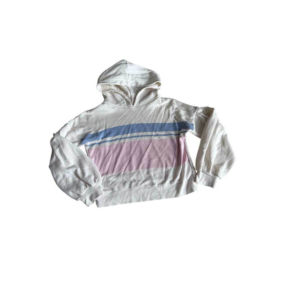 Tucker + Tate White Hoodie with Retro Pink & Blue Stripes